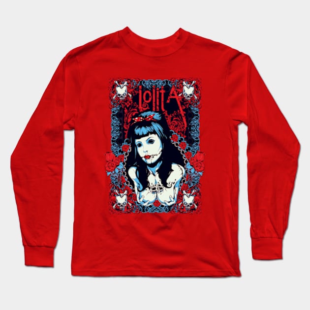 Lolita horror tattoo girl Long Sleeve T-Shirt by JB's Design Store